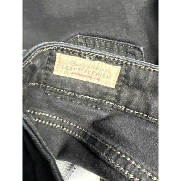 Levis Jeans Womens 32 Black 726 Flare High Rise Slim Premium Stretch‎ Denim - Picture 4 of 9